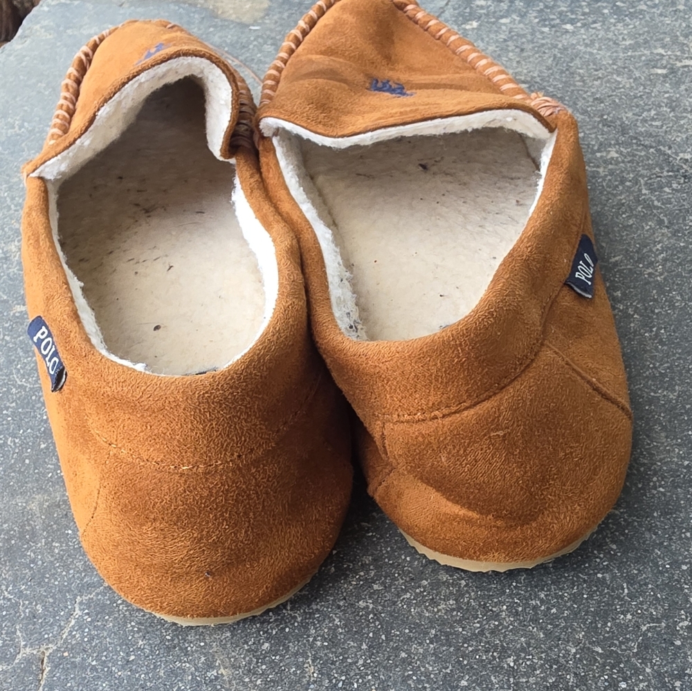 Polo Ralph Lauren Dezi With Polo Pony Slippers Brown Loafer Moccasin - Picture 4 of 6